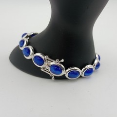 FAS DESIGNER Sterling Silver Blue Lapis Stone Bracelet Vintage Fashion Jewelry