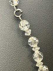 Vintage Rock Crystal Necklace Sterling Silver Clasp Graduated Stones 18”