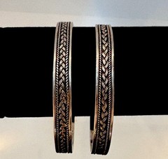 VINTAGE LARGE 925 STERLING SILVER HOOP EARRINGS 2.25 Diameter 18.5 Gr
