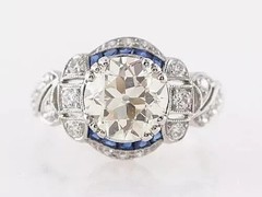 3Ct Art Deco Style Lab Created Diamond Engagement wedding 14K White Gold FN Ring