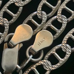 Vintage 925 Italy Sterling Silver Anchor Mariner Chain Necklace 22″ 5.2 mm 0249