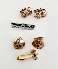 Lot of Vintage Tie Bar Clips Anson Swank Cufflinks Theatre Drama Comedy Tragedy