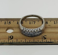 Antique 1920’s Art Deco 13k White Gold Diamond Wedding Band