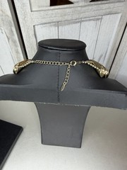 Vintage Gold Tone Cleopatra Fringe Bib Collar Necklace Mod Chunky Statement