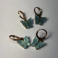 Earring Lot Butterfly Blue Sparkly