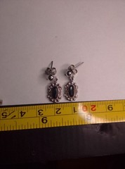 Vintage Wheeler Sterling Silver Black Onyx Dangle Earrings Southwestern WN