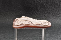 Vintage square shape Sardonyx shell came carved “Profiles of Young Girls” (83ct)