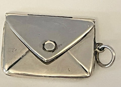 Vintage Sterling Silver Envelope Locket Pendant 1 1/4″ x 7/8″ Chatelaine 6g🌺🌺