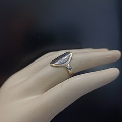 Vintage Silver Niello Ring Oval Floral Gold Frame Russian 875 Soviet Men Women