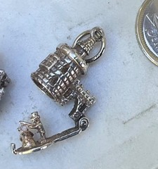Vintage English Sterling Charm LONDON BLOODY TOWER Opens Articulated Execution