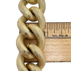 Vintage Erwin Pearl Gold Tone Necklace Large Textured Links Statement