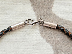 Statement Piece-925 Sterling & LARGE Baltic Amber Cabochon Leather Cord Necklace