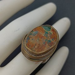 Artisan Ring Massive OOAK Chunky Vintage Bold Unique Statement Natural Stone VTG