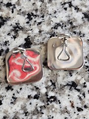 Vintage 1 1/8″ James Avery Clip-on Back Sterling Silver Square MCM Earrings