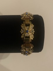 Camrose & Kross Jacqueline Kennedy Sapphire And Crystal Flower Gold Bracelet