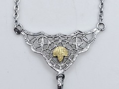 Antique Edwardian Filigree Lavalier Necklace Camphor Glass Style Art Deco