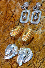Clip-On Earrings Lot of 3- Includes one pair Sarah Coventry 1964 Silver Splendor