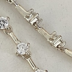 925 Signed Clear Crystal Dangle drop Linear 1 3/4″ long Post Pierced Earrings