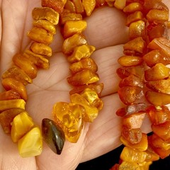 Vintage Baltic Amber Necklace 15.5” Choker Natural Raw Freeform Amber Beads