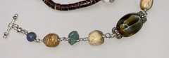 Neutral Vtg 17Pc Lot Jewelry Modern Tiger Eye Gems Gold Tone Christophe Poly