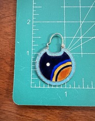 925 Sterling Cloisonné Enamel Disc Hoop Earrings Shashi Double Sided 10.6g