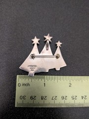 Sterling Silver Brass Christmas Trees Pendant Brooch