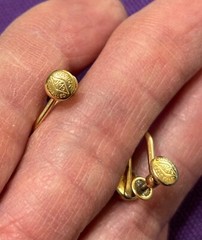 JMS Signed 1/20 12 KT Gold Filled Screw Back Earrings Crosses Open Circles Vtg