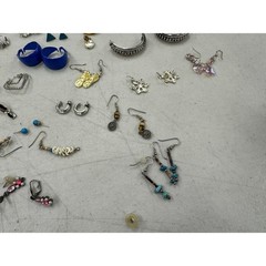 Vintage Estate Gold Silver Tone Clip On Hoop Stud Dangle Drop Earring Lot of 64
