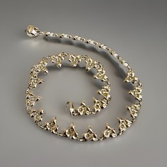 1940s Rhodium Plated necklace 16” Signed Albion Clear Rhinestone Deco “rare”