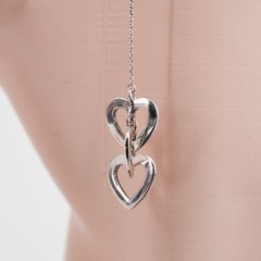 5.3g Joseph Esposito Lovecore Triple Heart Threader Earrings Sterling 925 Mexico