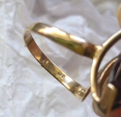 Vtg 14K Gold Pear Shaped Color Change Sapphire 14.5ct Sz 8 Cocktail Ring