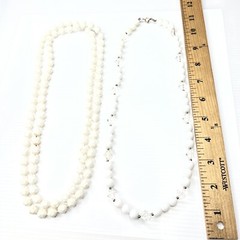 H3 Lot lucite crystals white resin beaded acrylic 70s Vintage retro necklace 24”
