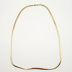 Serpentine Style Shiny Gold Tone Chain Necklace Womens Mens Vintage 24 inch