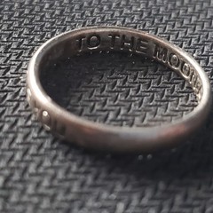 925 Sterling LA ROCKS “I Love You To The Moon & Back” Band Ring Size 8.75 J34