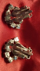 Vintage Clip-on Patent Pending Deco Style Rhinestone Earrings