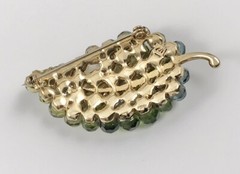 Lauren Conrad Leaf Brooch Pin Multi Color Glass Beads Gold Tone. #1488