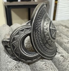 Ben Amun Vintage Cuff Bracelet Silver Tone Signed Statement Jewelry 7 Inches