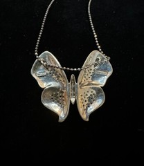 Rare Vintage SLC Sterling Silver Butterfly Necklace