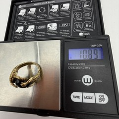 Vtg Estate 14k Yellow Gold Serpent Ring Alligator Dragon Diamond Eye 10.89gr