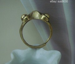 Retro Brass Frog Toad Statue Adjustable Ring US Size 6-8