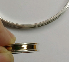 Leonore Doskow 925 Sterling and 14kt Gold 8″ Bracelet and Ring Set Size 8