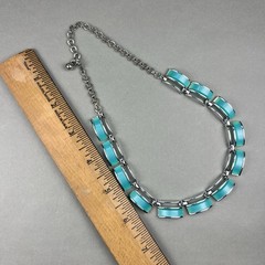 Vintage Moonglow Thermoset Necklace Earrings Blue CHAREL q3z