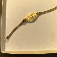 Vintage Reed and Barton Bracelet 6.25in Gold Tone March Floral Engraved 13.65g