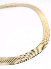 Vintage NANASI 12K Gold Filled Mesh Necklace 47 Grams 15.5 Inch Collar