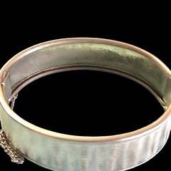 Vintage Silver Plated Machine Turned Textured Clamp Bangle Bracelet Sz 7in