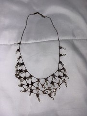 Antique Art Deco Open Sterling flowers teardrop pearls 1920s one of a kind