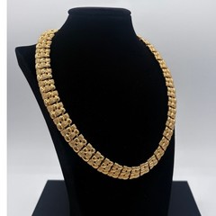 Vintage Napier Textured Link Necklace, Gold‑Tone Cast Chain, 1970s–80s Signed
