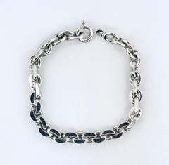 Vintage Sterling Silver 925 Heavy 5.2mm Rolo Chain Bracelet 28.2g 7.5″