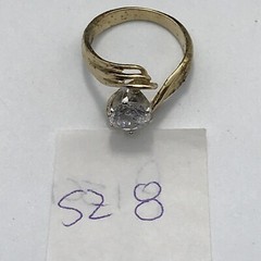 Vintage 18KT GE Gold Plated & Cubic Zirconia in Bold Look Ring varied sizes