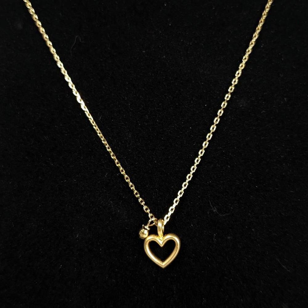 VTG 1/20 14K Gold Filled and 925 Sterling Silver Dainty Heart Pendant Necklace